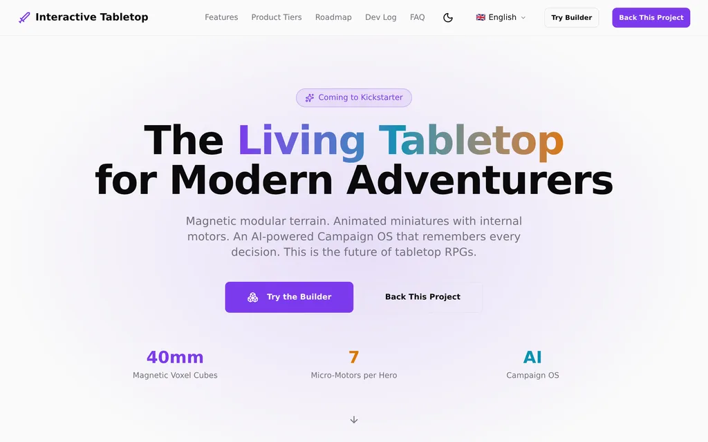 Interactive Tabletop home page