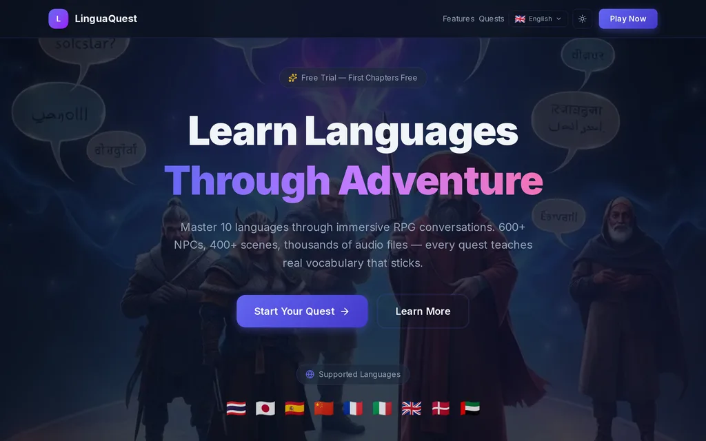 linguaquest home page